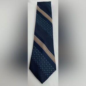 Vintage 1960s Highbees Blue and Gold Men's Tie